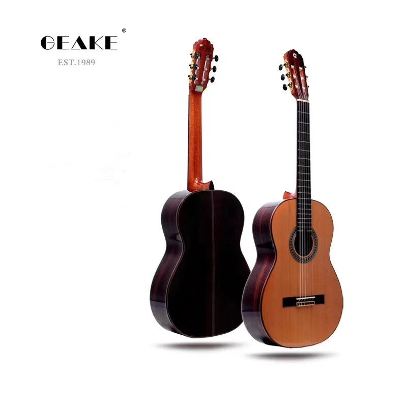 Professional High Quality K-600 Classic Nylon String Guitar by Master Luthier All Solid Spruce Body with Ebony Fingerboard