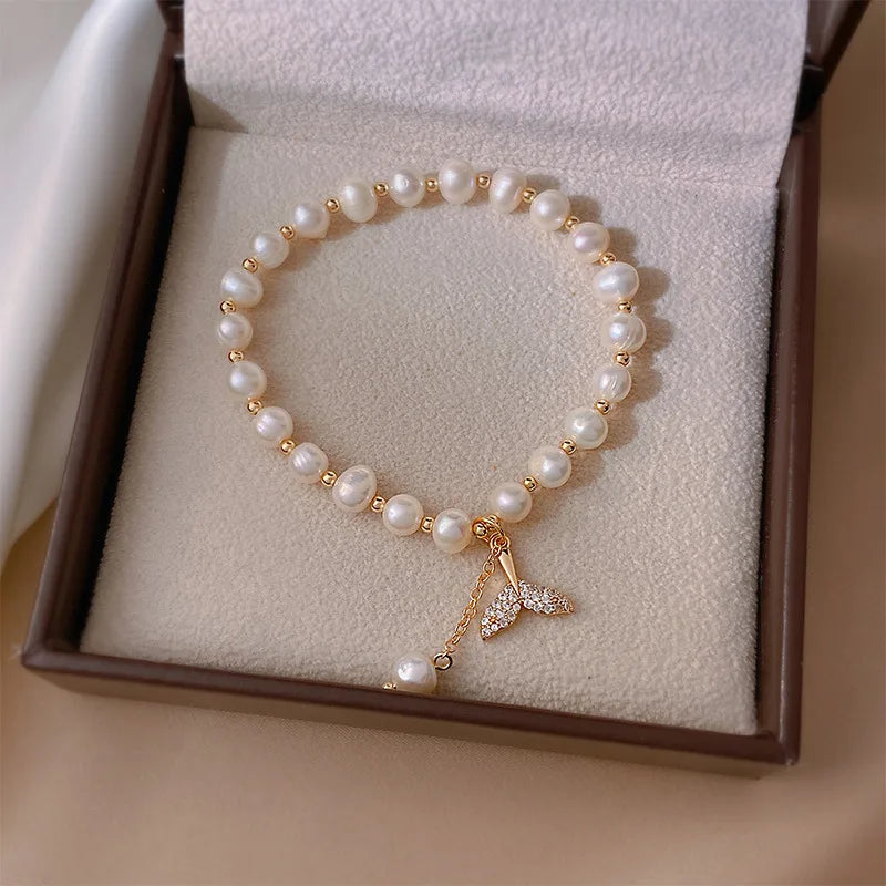 Fishtail Freshwater Pearl Pendant Bracelet Accessories Boudoir Beaded Bracelet for Women 2021 New Women's Bracelet