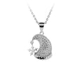 Christmas Hat Pendant with Cubic Zircon Fine 925 Sterling Silver Charms for Children  Necklace Gift