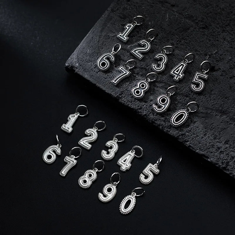Delicate 925 Sterling Silver Roman Numbers Pendant DIY Jewelry Accessories for Bracelet Making