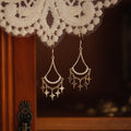 Elegant Vintage Pure 925 Sterling Silver CZ Stars Shaped Dangle Stud Earrings for Women Girls Jewelry