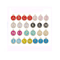 Wholesale Zinc Alloy Double Sides Enamel 26 Alphabet Uppercase Letter Round Charm Pendants Jewelry Accessories