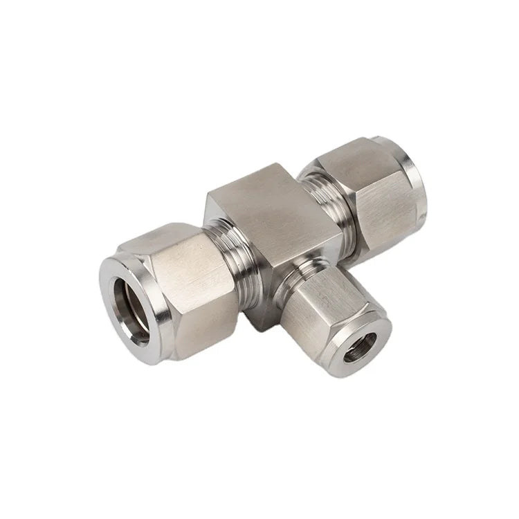 Stainless Steel Straight Union 1/4 Tee 3 Way Tube Quick Connect Fitting