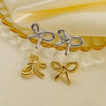 Cute 18K Gold Plated Bow Earrings Stainless Steel Bow Butterfly Stud Earrings Fashion Jewelry for Women