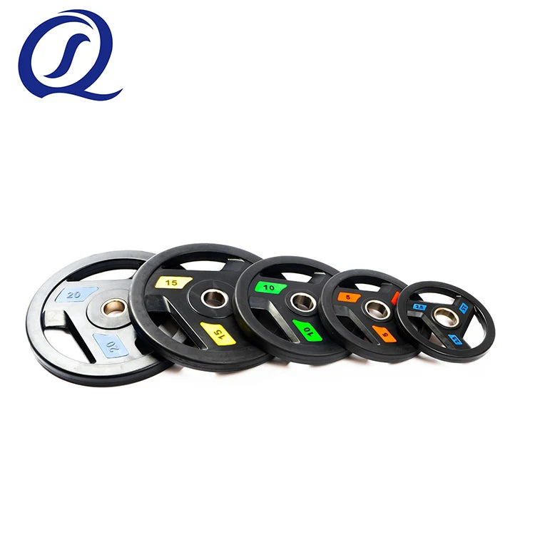 Professional Unisex Fitness Rubber Barbell High Quality 20kg Weight Plates with 50mm Diameter for Weightlifting and Training