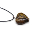 Diy Beautiful Heart Shape Design Gemstone Yellow Tiger Eye Pendant Jewelry