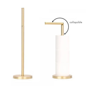 Modern Freestanding Stainless Steel SUS304 Eco-Friendly Toilet Paper Roll Holder 3-Year Warranty for Bathroom Kitchen Brushed