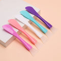 Dual-End Face Masking Applicator Fan Brush Style Silicone Cosmetic Mask Brush with Scraper for Skin Care Beauty Tools