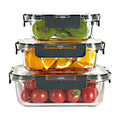 24pc BPA-free Transparent Glass Kitchen Food Storage Containers Sets Glass Jars with Airtight Lids for Meal Pprep