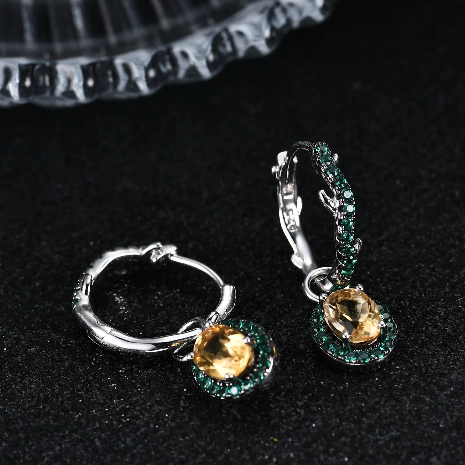 Abiding Jewelry China Wholesale Long Lasting Plating Natural Citrine Modern Designer Hook Gemstone 925 Silver Earrings