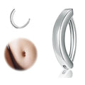 High Polished Surgical Steel Belly Stud Body Piercing Jewelry Curved Navel Ring Clicker Moon Clicker Belly Button Rings