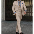 Elegant Men Suits 3 Pieces Jacket Pants Vest Male Clothing Single Breasted Regular Length Wedding Clothing Costume