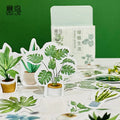 46pcs Per Pack Green Plant Life Boxed Sticker Hand Account Diary Diy Decorative Stickers Deco Scrapbooking Planner Paper Sticker