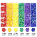 19800pcs/Box Mixed Color Glass & Resin Trendy Glue on Flatback Round Rhinestones 3-5mm 24 Grids MJ008 for DIY Nail Art