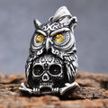 Wholesale Wisdom Jewelry Retro Stainless Steel Yellow Eyes Owl Pendant Animal Design Skull Pendants Necklace