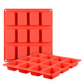 12-Cavity Rectangular Non-Stick Food Grade Silicone Chocolate Jelly Mould Brownie Cake Baking Mold Cake Tools