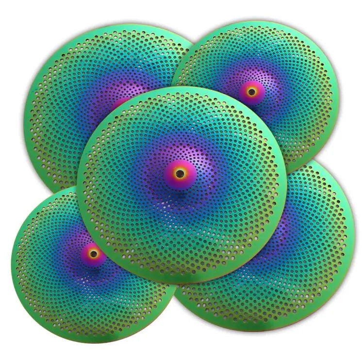 MOSICO Beautiful Colorful Alloy & Stainless Steel Practice Cymbals Set for Drum Set Percussion