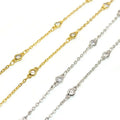 Gold Plating DIY Bracelet Necklace Making Copper Brass CZ Setting Chains