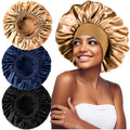 Large Nightcap Elastic Band Bonnet for Sleep Wide Band Hair Cover Bonnet Hair Dryer Bonnet for Curly Hair Braids
