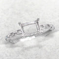 Sterling Silver 5*7/6*8/7*9mm Semi Mount Ring Empty Frame Blank Support Claws Setting Base Without Center Stone for DIY Inlay