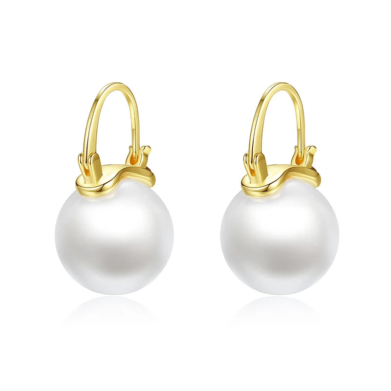 LUOTEEMI Earring for Women 2025 Fashion Statement Imitation Pearl 18k Gold Plated Pearl Earrings Wholesale