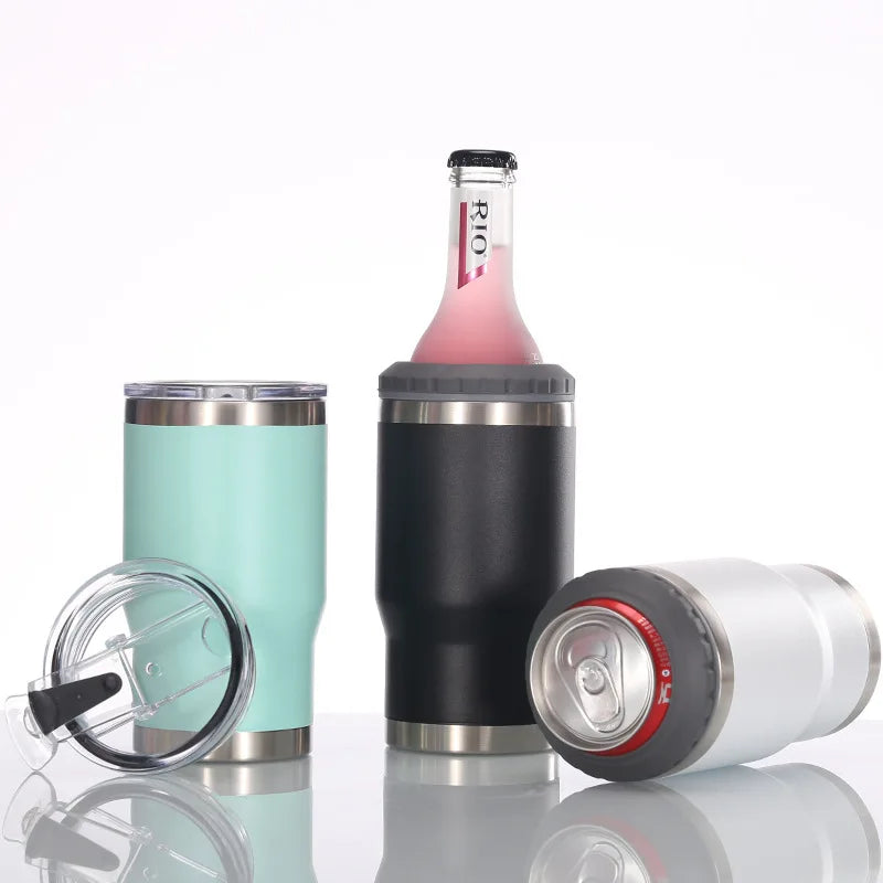 14oz 3-in-1 Custom Oem Coffee Tumbler Cola Holder Stainless Steel  Beer Can Cooler