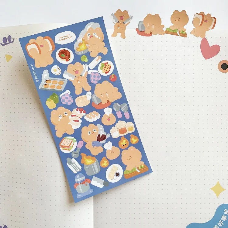 Transparent Clear Vinyl Decorative Kiss Cut Custom Planner Stickers Sheet Small Polco Deco Korea Self Adhesive Stickers