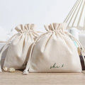 Custom Logo Printed Gift Canvas Cotton Double String Handbag Shoe Dust Drawstring Bags