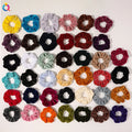 QIYUE Wholesale Velvet Scrunchies Scrunchy Cheap Hair Tie Elastic Hair Band Chouchou