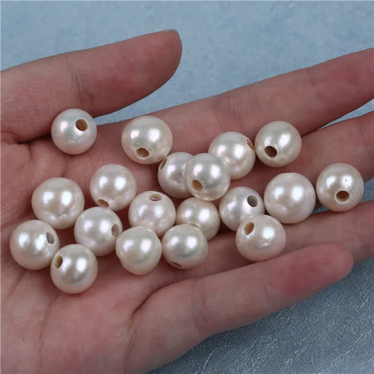 Cheap Edison Round Natural Loose Beads Big Hole 9-12mm Freshwater Pearl for Sale