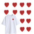Custom Garment Accessory Red Heart Shape Iron on Backing Glitter Patch for Garments