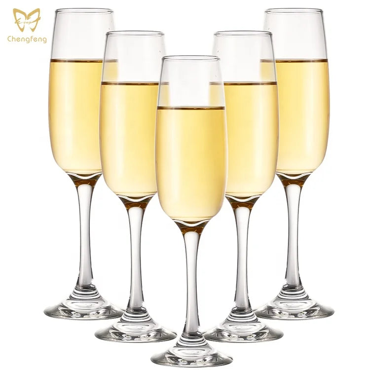 Wholesale Custom Printing Clear Champagne Flutes Glass Prosecco Wine Glass Mimosa Glasses for  Wedding Party