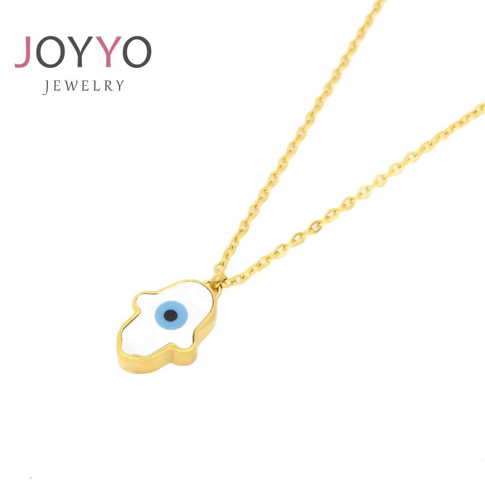 316L Stainless Steel Charm Necklace with Gold Plated/Rose Gold Plated Link Chain Cute Design for Unisex Men Women