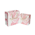 Pink Marble logo Gold Stamping Luxury Boutique Gift Paper Bag with Handle