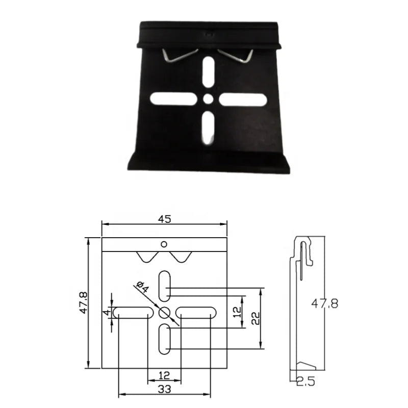 Black Lumbar Foramen Snap-on Installation Clamp Rail Fastening DIN35mm Guide Rail Buckle with Snap Hook Fastener OEM