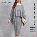 Custom Ladies New Shawl Crew Neck Sweater Cotton Comfortable Casual Shawl Suit Supports Custom Color Logo Poncho Sweater