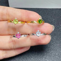 Factory Supply 925 Sterling Silver Classic Party Green Gemstone Heart Bulk Pink Women's Wedding Ring Diopside Main Wholesale