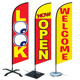 Quick Delivery of Outdoor Advertising Decoration Double-sided and Base Flagpole Kit Windproof Bicycle Swooper Feather Flag