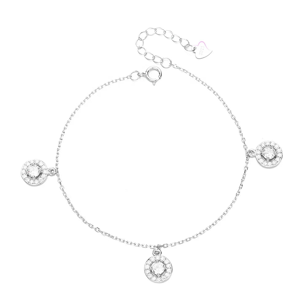 Simple Fashion 925 Sterling Silver Round Bracelet for Women
