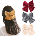 Autumn Winter Hair Accessories Big Large Bow Velvet Fabric Barrettes Bows Hair Clip Korean Ponytail Hairgrip for Women