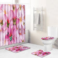 3D Printed Polyester Leopard Bathroom Set Four-Piece Modern Luxury Eco-Friendly Natural Scenery Bath Rug Toilet Shower Curtain