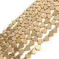 Natural 6/8MM Heart Shape Hematite Stone Beads Real Gold Plating for DIY Jewelry Bracelet Accessories Unique Elegant Design