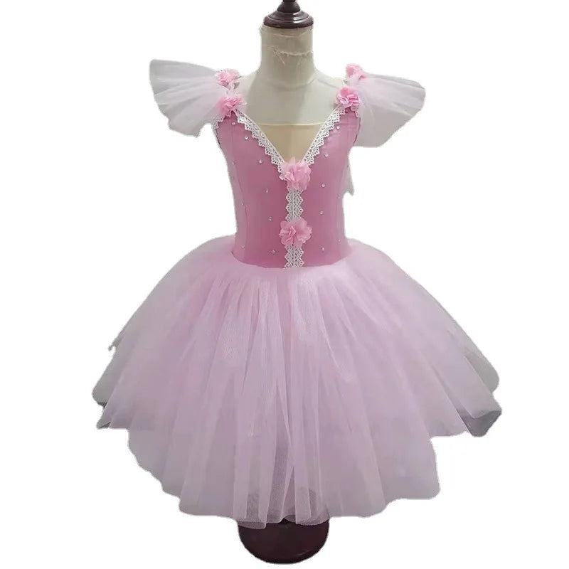 New Ballet Performance Girl Tulle Skirt Pompous Cygnet Dance Practice Multi Color Optional Princess Dress Wholesale