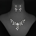 Flower Pendant Necklace and Earring Sets Women Luxury Jewellery Bridal Wedding Accessories Jewelry Set Wholesale