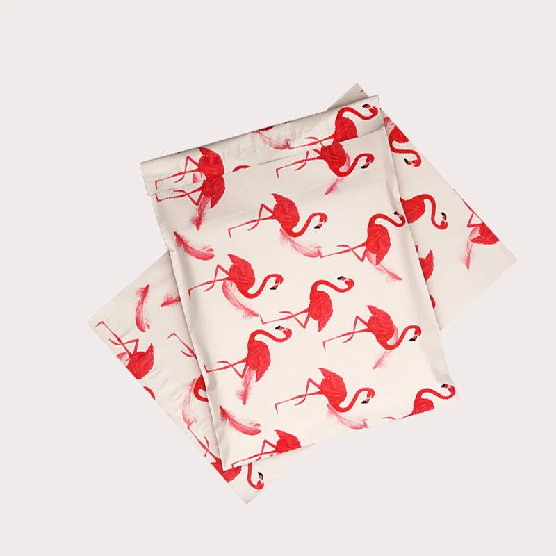 Wholesale  Waterproof 100 Compostable Mailing Bags High Quality  Flamingos Biodegradable Vacuum Pack Mailing Bag