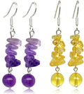 New Selling Irregular Gravel With Bead Earring Various Natural Crystal Gemstone Crushed Stone Hook Earring for Women