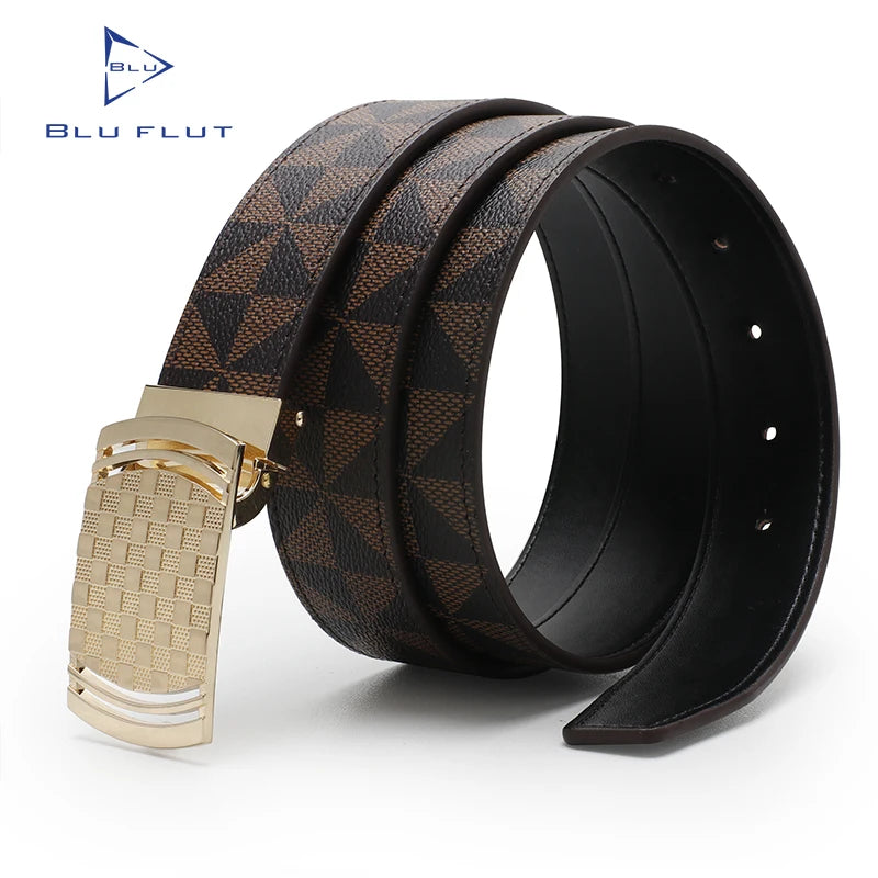Luxury Casual Alloy Buckle Designer Leather Belt for Men Waist Belts Men
