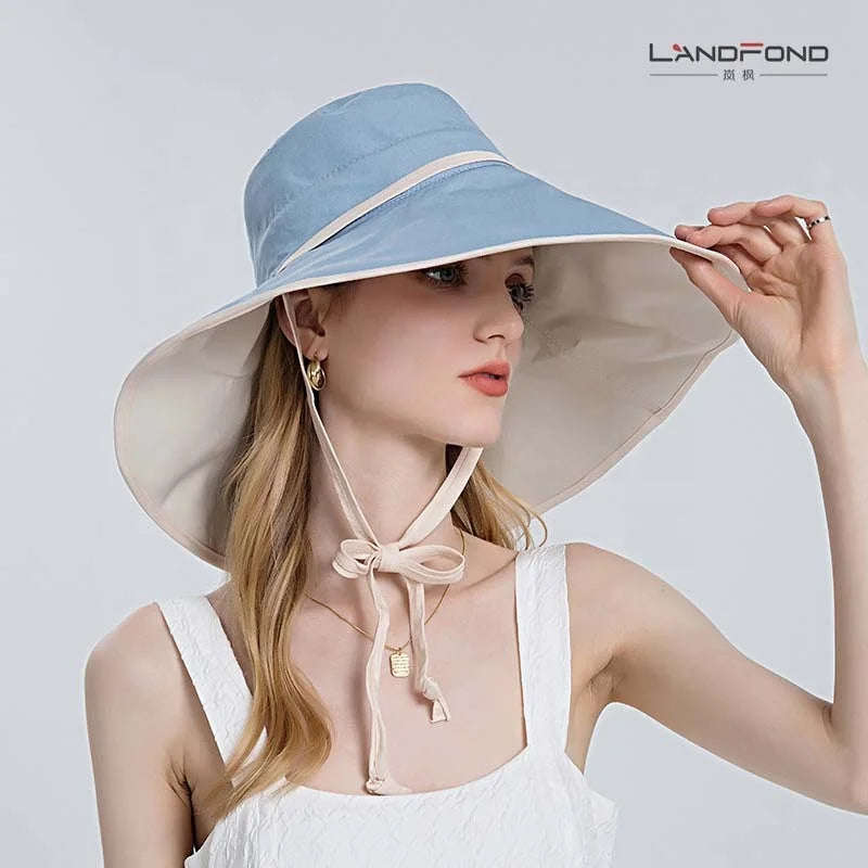 Landfond Accessory Women's Wide Brim Sun Hat Double - Sided Wear Sun Hat With Big Eaves Bucket Hat