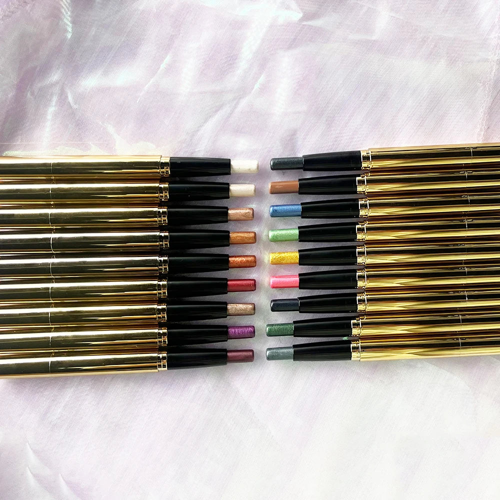 Gold Light Purple Pink Sky Dazzling Blue Geen Shimmer Eye Crayon Shadow Brightener Stick Pencil Pen