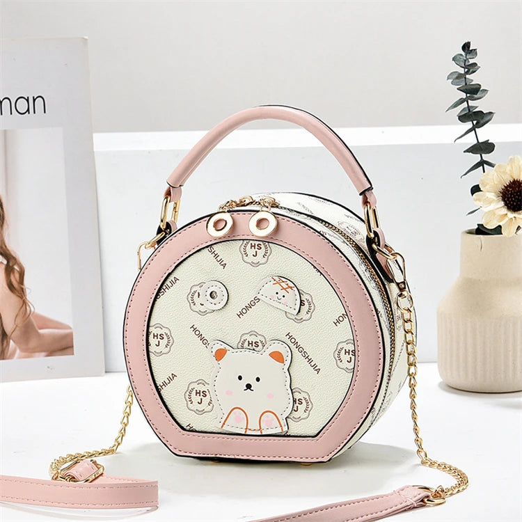 2025 logo Round Classical Luxury Red Shoulder Leather Designer Handbags Famous Brands Women